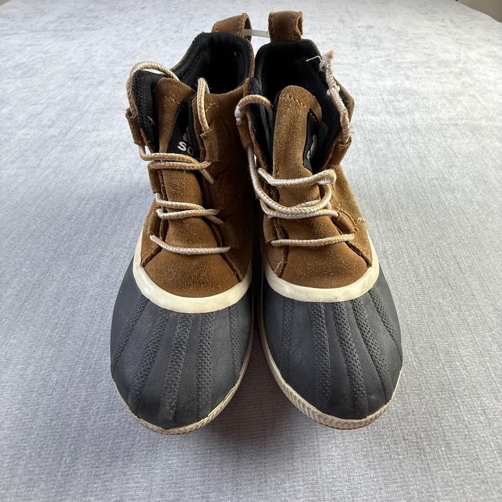 Sorel Kids Out N About Classic Waterproof Suede Duck Boots Brown Size 3